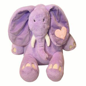 2024 Giggle Scape Target Purple Elephant Heart Ear Plush Beanbag Stuffed Toy 14"